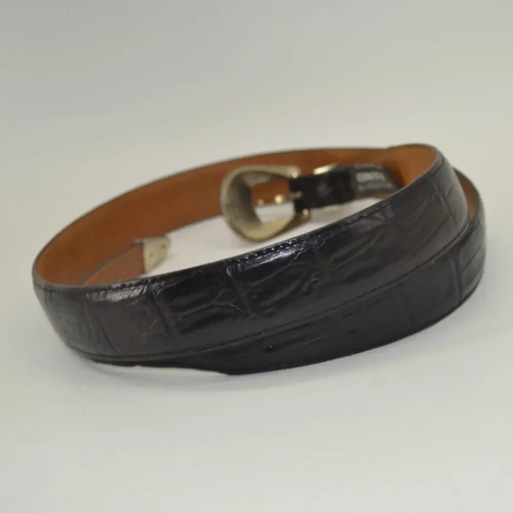 Brighton Mens Leather Belt USA Croc Embossed Dress Causal 40